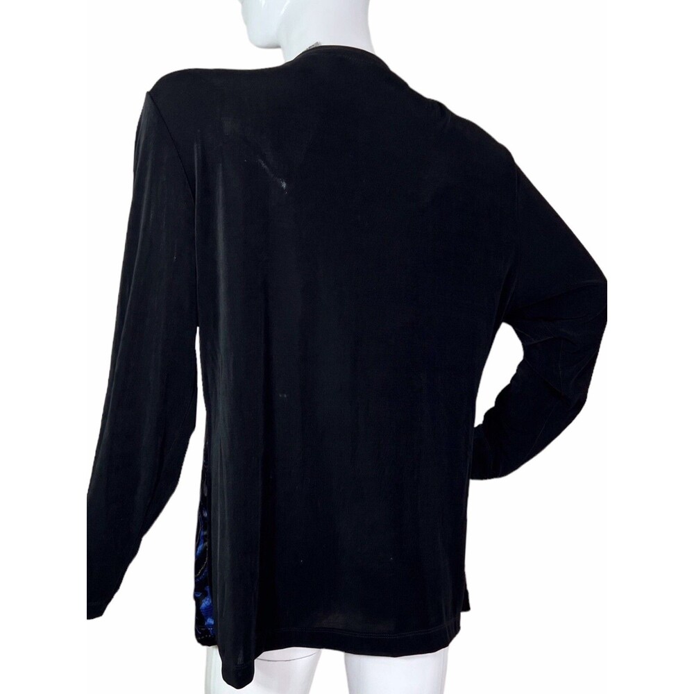 CHICO'S Travelers 3 Sz XL-16 Blue Metallic Button Up Blouse Jacket Women's - Picture 6 of 16